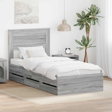 Bettrahmen Graues Sonoma 90 x 190 cm Ingenieurs Holz