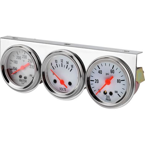 Ensemble de manomètres universels 3 en 1, pour la température de l'eau, la tension et la pression d'huile, manomètre mécanique de 52 mm. (1/5)