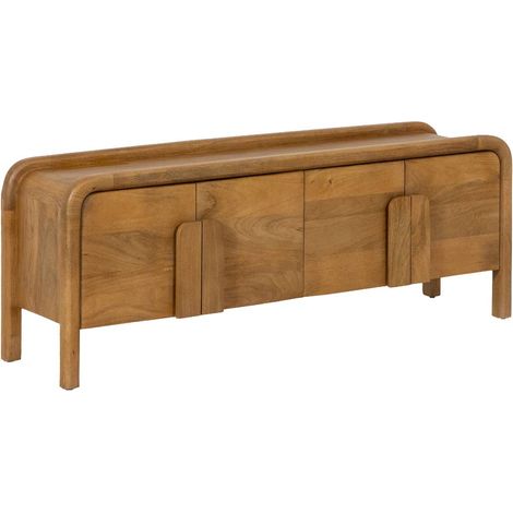 Meuble TV 4 portes en bois de manguier Féodor (1/5)