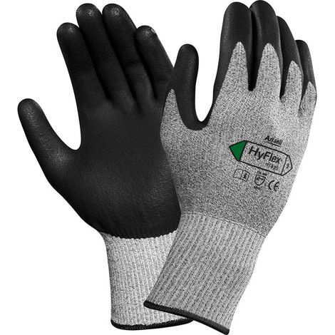 12 Gant Hyflex 11-435 Polyurethan-Basis Wasserbasierte Dyneema Schwarz Größe 11