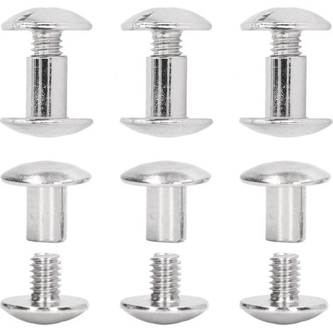 200 ensembles à vendre : rivets, vis, vis d'accouplement, clous de support en laiton à surface incurvée pour album photo, argent, 1010 mm, en cuir écologique. (1/5)