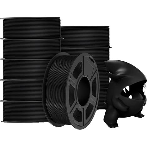 Filament d'imprimante 3D, résistance améliorée, design soigneusement enroulé, PLA Meta Noir 11KG (1/2)