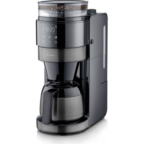 Cafetière filtre 8 tasses avec broyeur Noire & Inox - 4831 (1/4)