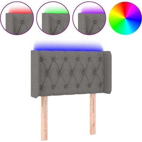 Maison Exclusive - LED Kopfteil Dunkelgrau 83x16x78/88 cm Stoff (1/5)