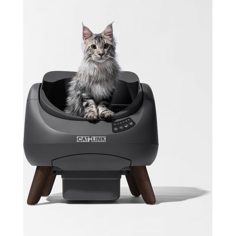 Litière autonettoyante Catlink Open-X pour chats – Grande ouverture 45 cm – Système de nettoyage automatique – Capacité 12 litres