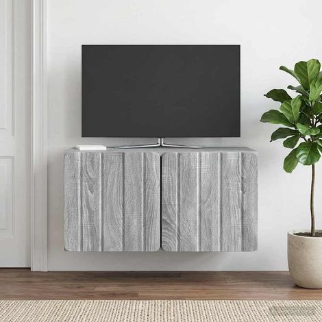 vidaXL Wall-Mounted TV Cabinet 59.5 x 31 x 30 cm Grey Sonoma (1/5)
