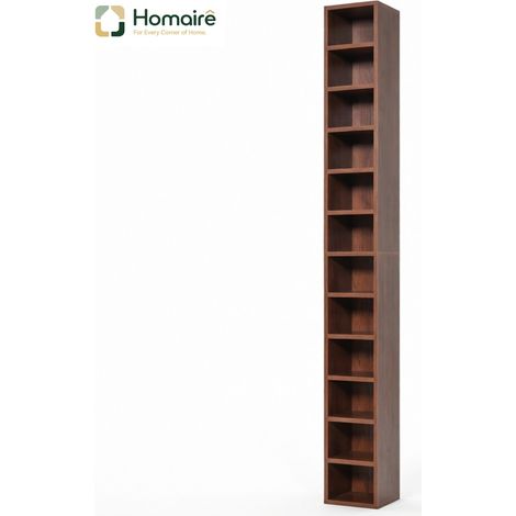 Bibliothèque marron décor bois en mdf 21 x 20 x 175 cm HOMAIRE (1/5)