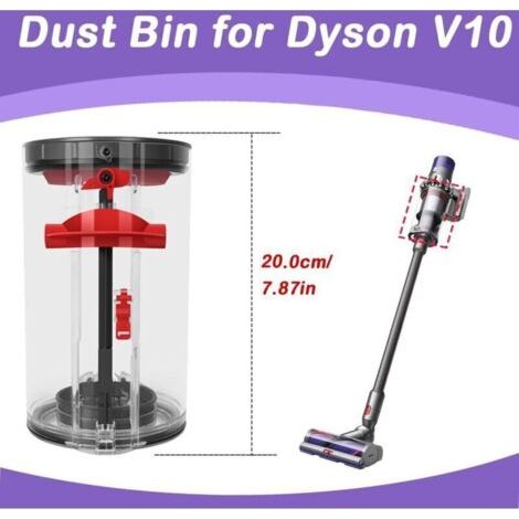 NALOOKAMIC Reservoir de Poubelle pour Dyson Cyclone V10 SV12 Absolute/Animal Aspirateur, Bac à Poussière Pièces Détachées No.969509-01