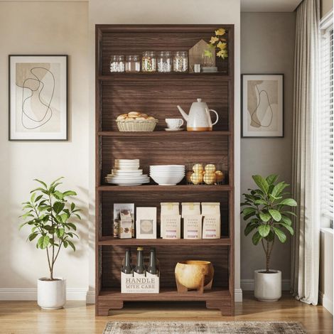Libreria autoportante in MDF marrone 80 x 30 x 180 cm (1/5)