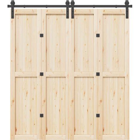 Kit de herrajes para puertas correderas acero negro 200 cm vidaXL (1/5)