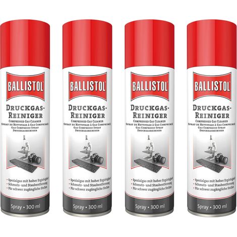 Spray nettoyant à gaz comprimé BALLISTOL, 300 ml, 4 pièces