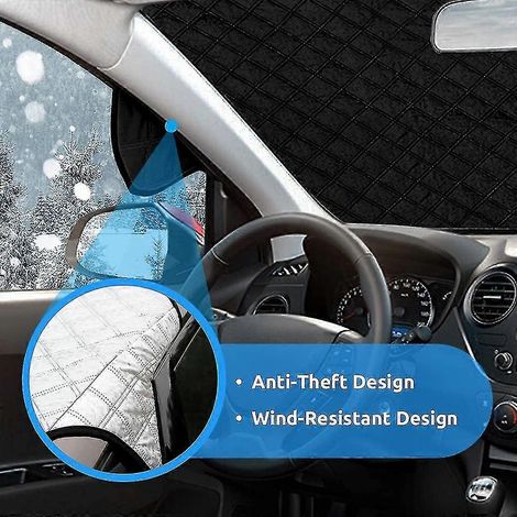 Housse de protection quatre couches contre la neige et le givre pour pare-brise de voiture, empêchant la formation de neige et de givre. (1/5)