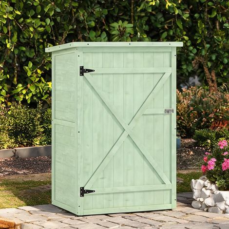 Chariot de jardin verde en madera de Abeto 75 x 56 x 115 cm (1/5)