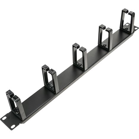 RackMatic - Guide câbles pour serveur rack 19" 1U Panneau de gestion de câbles avec 5 anneaux (1/5)