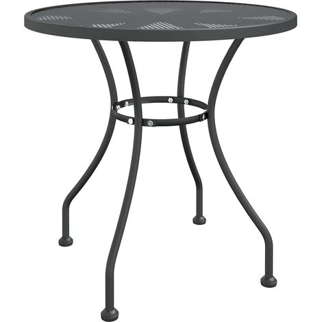 vidaXL Mesa de jardín malla metálica expandida antracita Ø80x72 cm (1/2)
