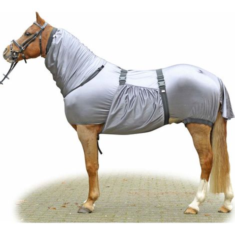 125 cm, Grau 9500: Anti-Fliegen-Netzdecke mit Hals- und Gurtabdeckung Modell Security (1/4)