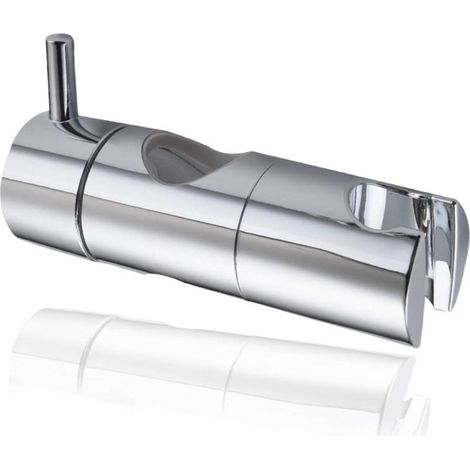 Curseur barre de douche Support Pommeau Douchette, Accroche Douche à Main Ventouse, Fixation Pommeau Douche Mural, Curseur Douche Universel Remplaçable Curseur (22mm, Argent)- (1/4)