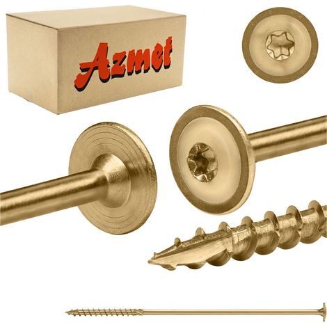 Vis Charpente Bois Azmet WCT, 10 x 320 mm, Tête Disque Torx, Haute Résistance, Boîte 25 Pièces (1/5)
