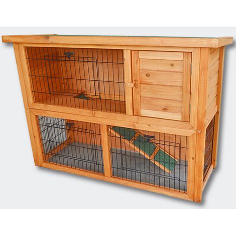 Clapier en bois pour lapins ou petits rongeurs 111,5 x 45 x 80 cm (1/2)