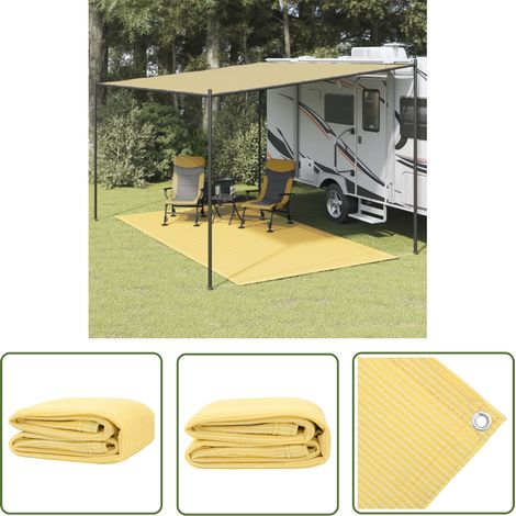 Tapis de camping - vidaXL Tapis de tente 250x350 cm Beige - Tapis de terrasse (1/5)
