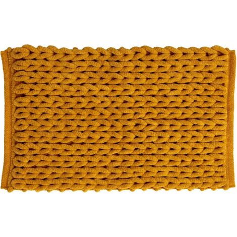 Tapis Salle de Bain "Tissé Épais" 50x75cm Moutarde (1/3)