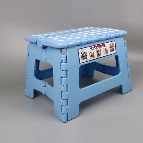 Folding Step Stool, Step Aid (Blue), Foot Rest, for Garden, Kitchen, Bathroom, 150 kg, Foldable, for Children and Adults (1/5)