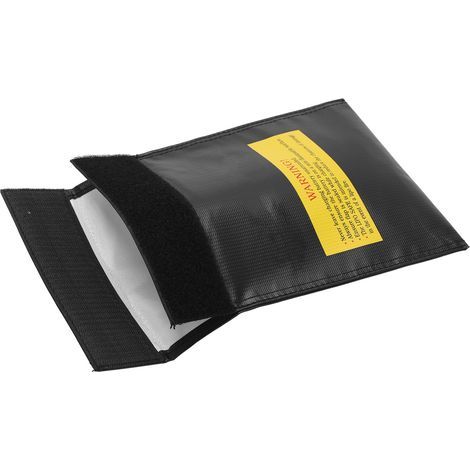 Sac de protection ignifugé et antidéflagrant pour batterie LiPo RC 18 x 23 cm, noir. (1/5)