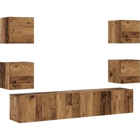 Maison Exclusive - Meubles TV muraux 6 pcs vieux bois bois d'ingénierie
