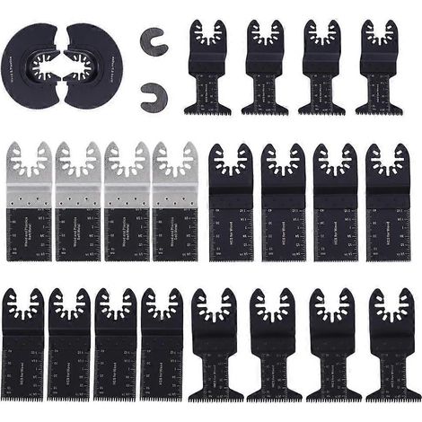 Ensemble de 24 lames de scie oscillantes multifonctionnelles pour le travail du bois et du métal