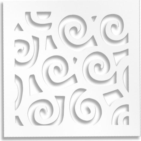 RICCI - Pannello Quadro arredo PVC traforato - PARASOLE - Misura: 73x73 cm - Colore: bianco