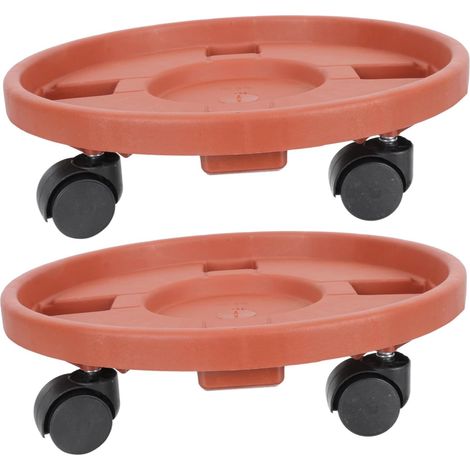 Stück Rollbare Blumentopf Untersetzer aus braunem Kunststoff