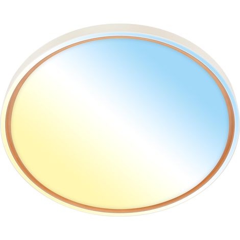 Plafonnier LED avec télécommande, intensité lumineuse variable, CCT blanc chaud à froid, lustre salon, chambre, luminaire plafonnier, cuisine, 49x6,5 cm, coffee (1/5)