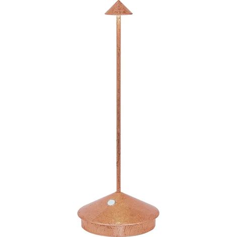 [NEUWERTIG] B-Ware Zafferano Tischleuchte Lampe Led Pina Pro Kupferblatt Akku Warmweiß Dimmer Ip54