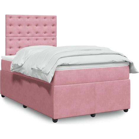 Boxspringbett mit Matratze Rosa 120x190 cm Samt vidaXL (1/5)