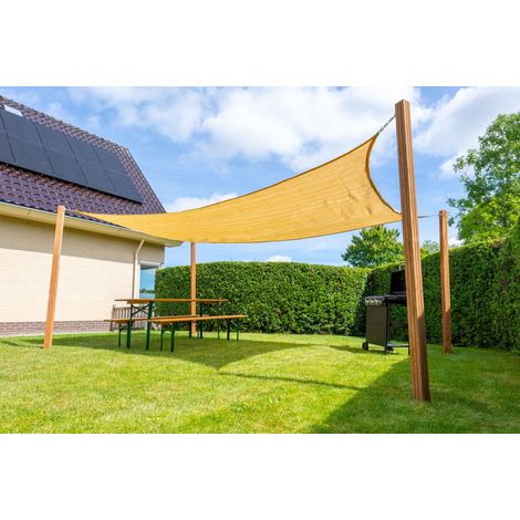Sonnensegel Rechteck 4x5 m - 320 g/m² - Sandfarben - Pro Stück
