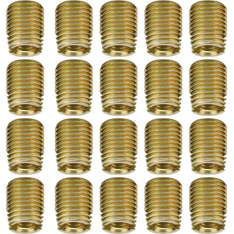 20 Stück selbstschneidende Gewindeeinsätze aus Kohlenstoffstahl 302 (Innengewinde M8x1,25, Außengewinde M12x1,5)