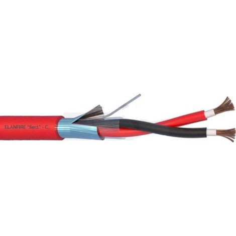 Elan Cavo antincendio certificato EN50200 2x1,5 TW Schermato 50 o 100 Mt - 282151R 50 Mt