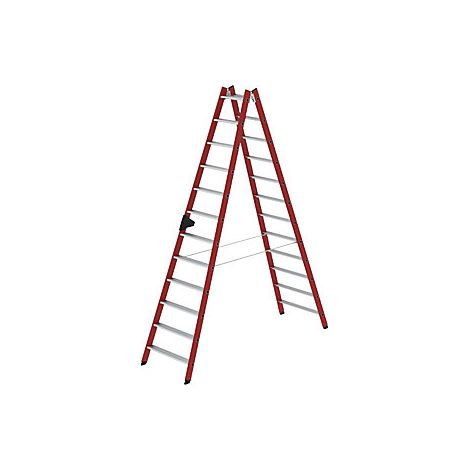 Escalera de plástico  con peldaños de aluminio acanalado  2 x