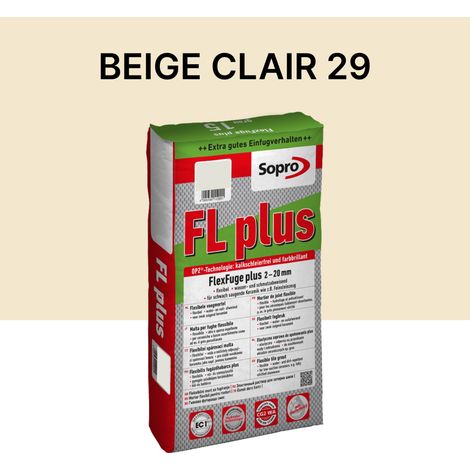 Joint carrelage intérieur et extérieur - 2 à 20 mm - Beige clair 29 - Sopro FL plus - 15 kg