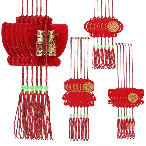 24 Stück kleine chinesische Barrenanhänger als Hausschmuck, Glücksbringer zum Aufhängen, Glücksbringer fürs Auto-7X4.5CM (1/3)