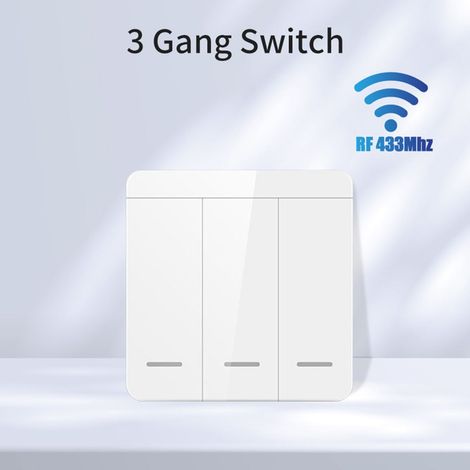 3 interrupteurs WiFi intelligents, commande vocale + application Smart Life, commutateur 3 voies pour éclairage intérieur, sans fil RF 433 MHz