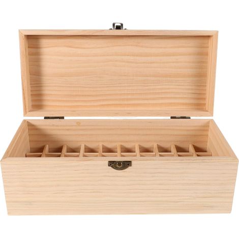 Boîte à huile essentielle en bois avec structure compacte de 40 cases, organisateur pratique pour rangement d'huiles parfumées en milieu commercial ou domestique (1/5)