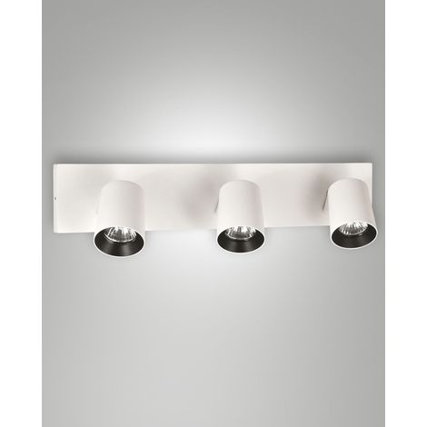 Spot Modo Modern à 3 lumières en aluminium moulé blanc, structure réglable, douille GU10, max 35W, éclairage intérieur élégant et fonctionnel.