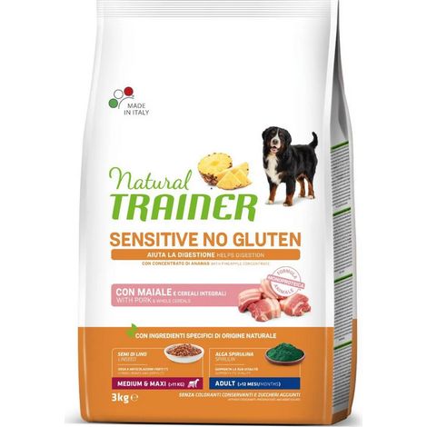 Cane - Natural Trainer Sensitive Adult Medium Maxi 3Kg Maiale No Gluten (1/5)