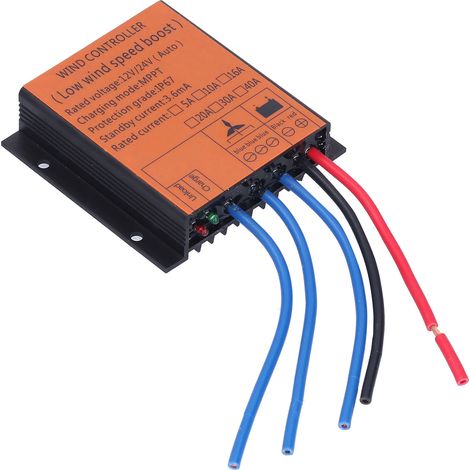 Contrôleur d'éolienne basse tension MPPT avec régulateur de charge et voyant LED 100W-400W 12V 24V 20A