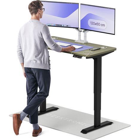 Desktronic Bureau assis debout HomePro - 120x60cm - Noir/Vert