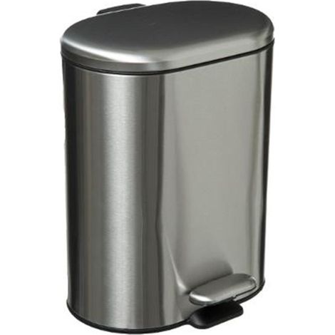 Poubelle de Salle de Bain Siliflex 6L Inox (1/5)