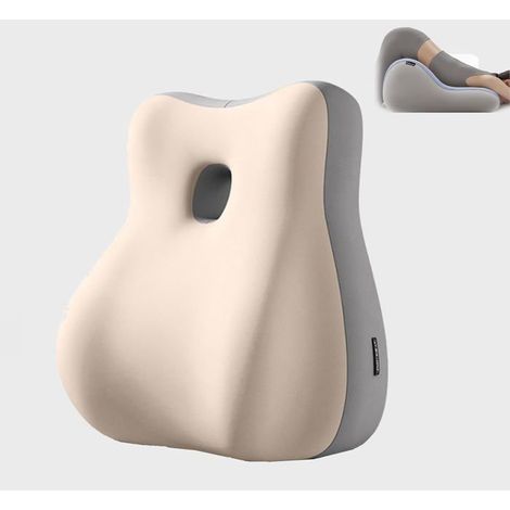 Oreiller ergonomique pour fesses, couples et femmes enceintes, soutien dorsal en mousse à mémoire de forme, beige. (1/5)