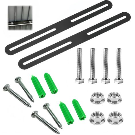 Lot de 2 poteaux de clôture - Fixation de clôture - Boîte aux lettres - Clôture double fil - Pinces de fixation pour supports de clôture (1/5)