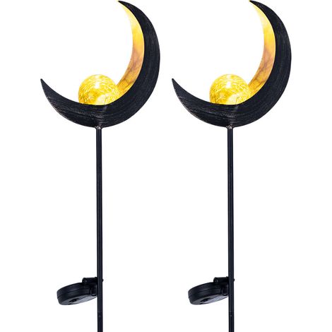 Lampe à brancher, piquet de sol, lampe à brancher dans le jardin, verre couleur bronze, métal, LED, résistant aux intempéries, LxlxH 18x6x90 cm, lot de 2 (1/5)